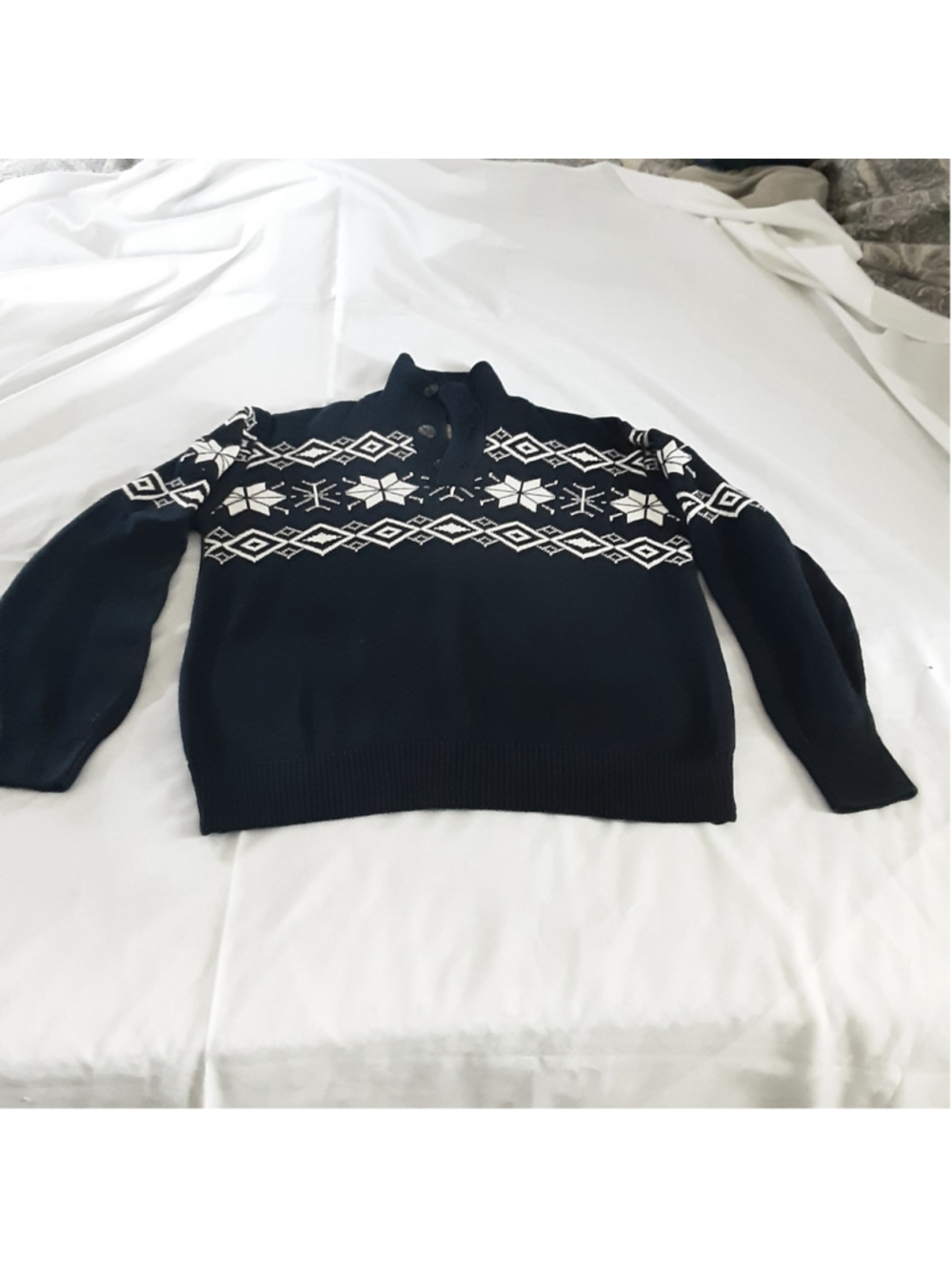 Men's Weatherproof Vintage Zip Up Sweater Size M Navy White
